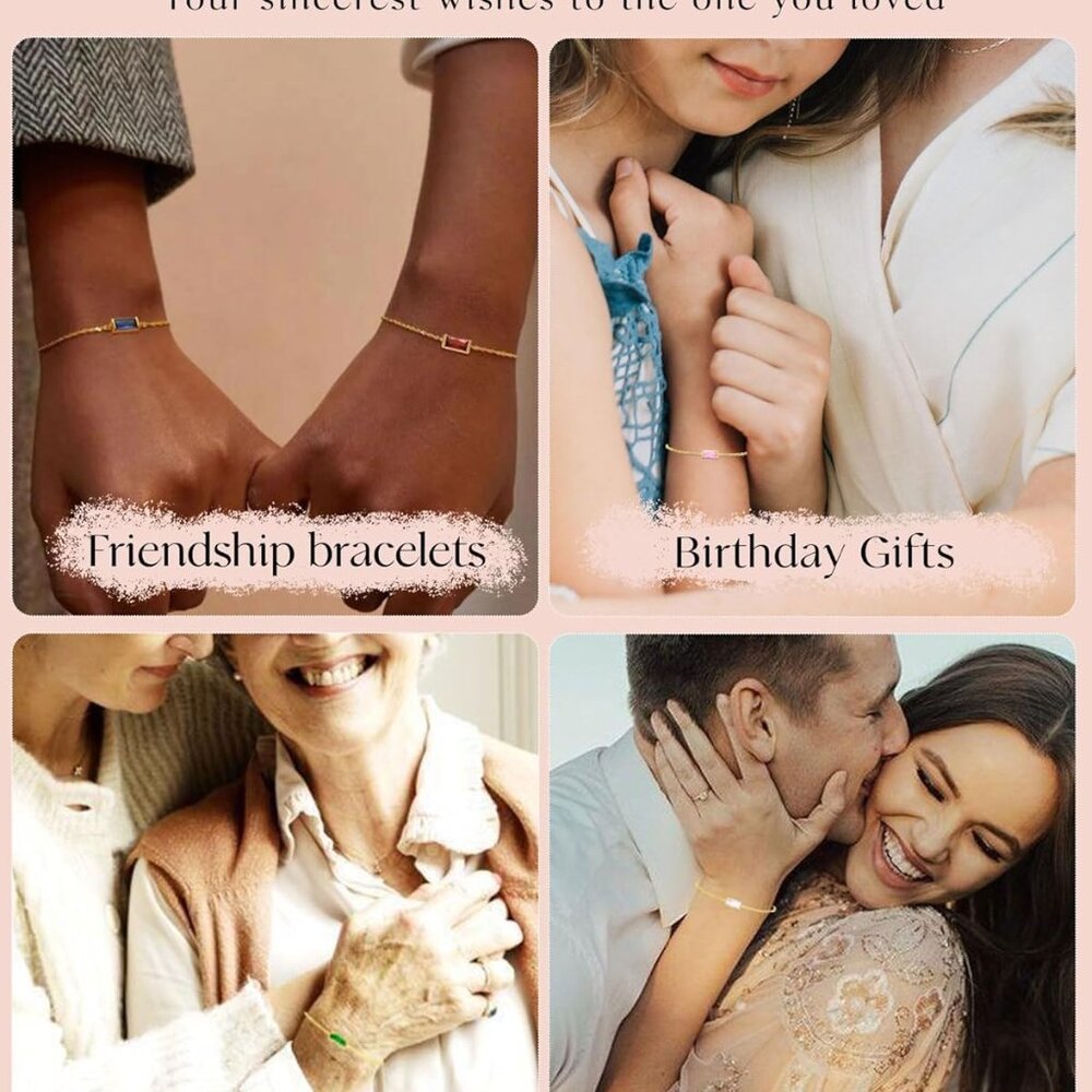 Trendy Stackable Birthstone Bracelets - Dainty 14… - image 6